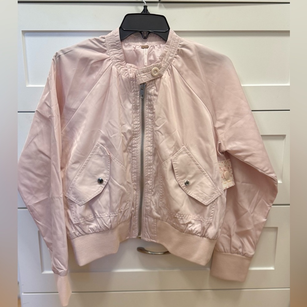 NWTA Free People Light Pink Bomber Jacket XS
